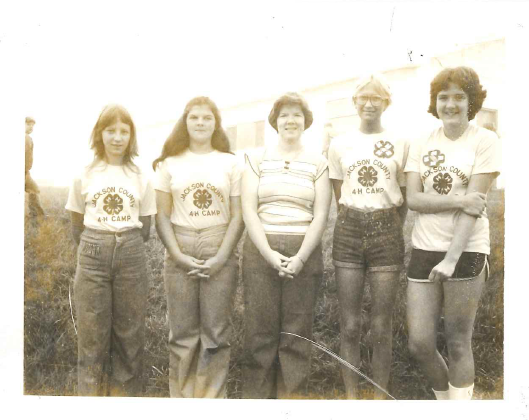 Participants of the 1978 Exchange group to Jackson County, West Virginia pose for a photograph. Four of the subjects are Wilma Byrd, Jane Greeson, Penny Walker and Maleah Jett.