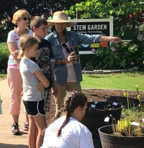 Students observe carnivorous plants at the Wilson Botanical Gardens.