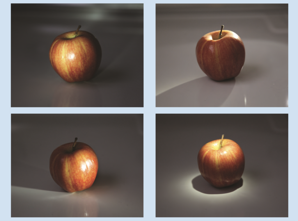 apples with different shadows