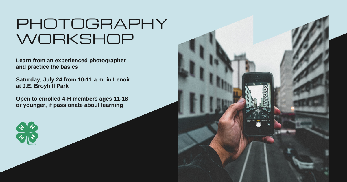 Photography workshop on July 24