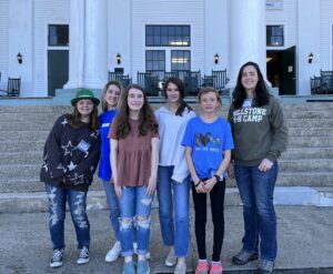 From left to right, Kaidence Buss, Moranna Deal, Addie Dillon, Jordan Mitchem, Emma Combs and 4-H Agent Sarah Kocher are pictured as the Caldwell County representatives at the district 4-H teen retreat near Black Mountain, NC on March 19.