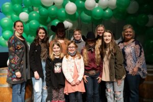 Members and leaders of the Livestock 4-H Club pose at the 2022 4-H Achievement Night in February. Several of their members earned state awards for their project work. From left to right, Olivia Ford, Jordan Mitchem, Shelby Ford, Ellie Shuping, Addison Duncan, Elijah Dillon, Peyton Taylor, Emily Shuping, Addie Dillon and Crystal Ward-Taylor are pictured.