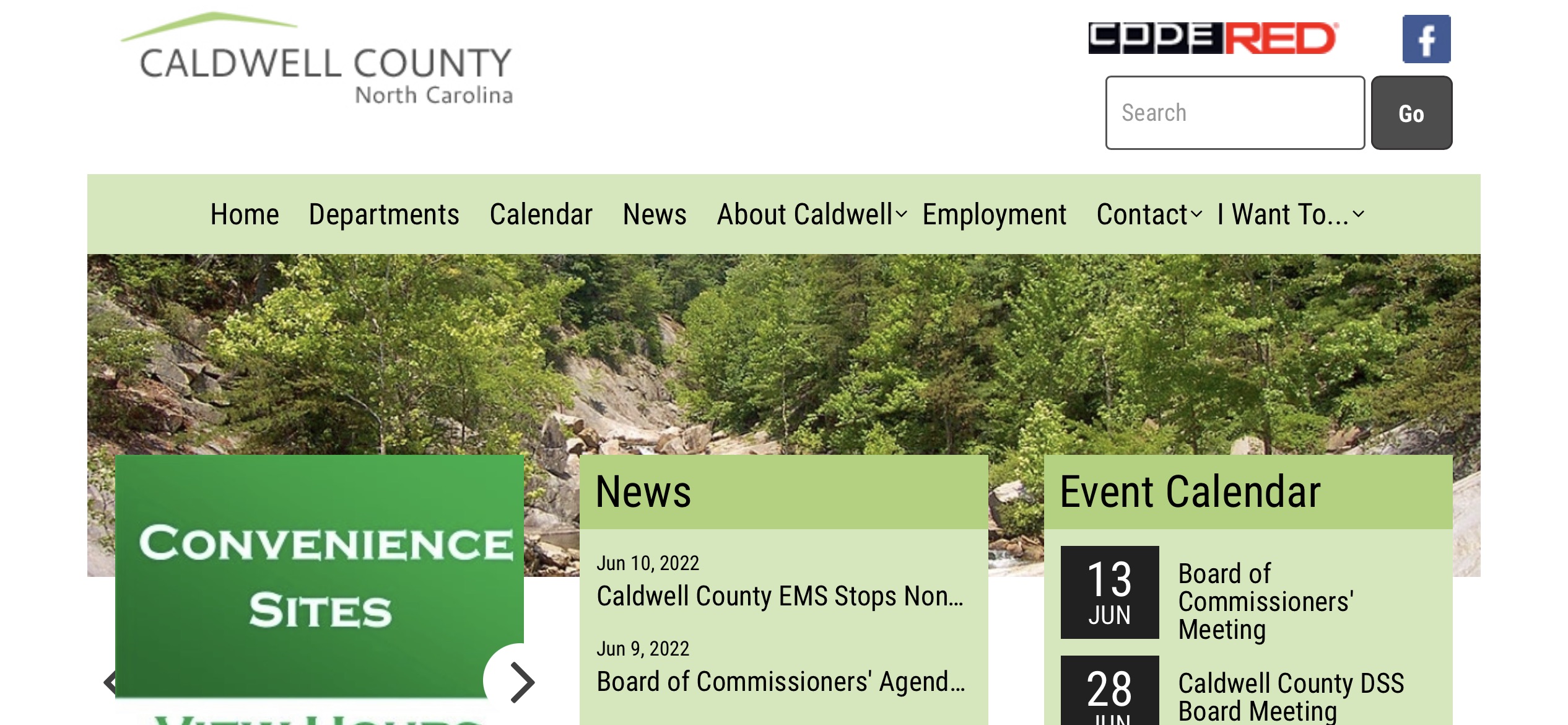 The link to sign up for Code RED, an emergency alert system, is located on the homepage for Caldwell County.