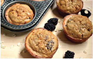 Honey-Sweetened oat blackberry muffin (Photo by Jami from “An Oregon Cottage)