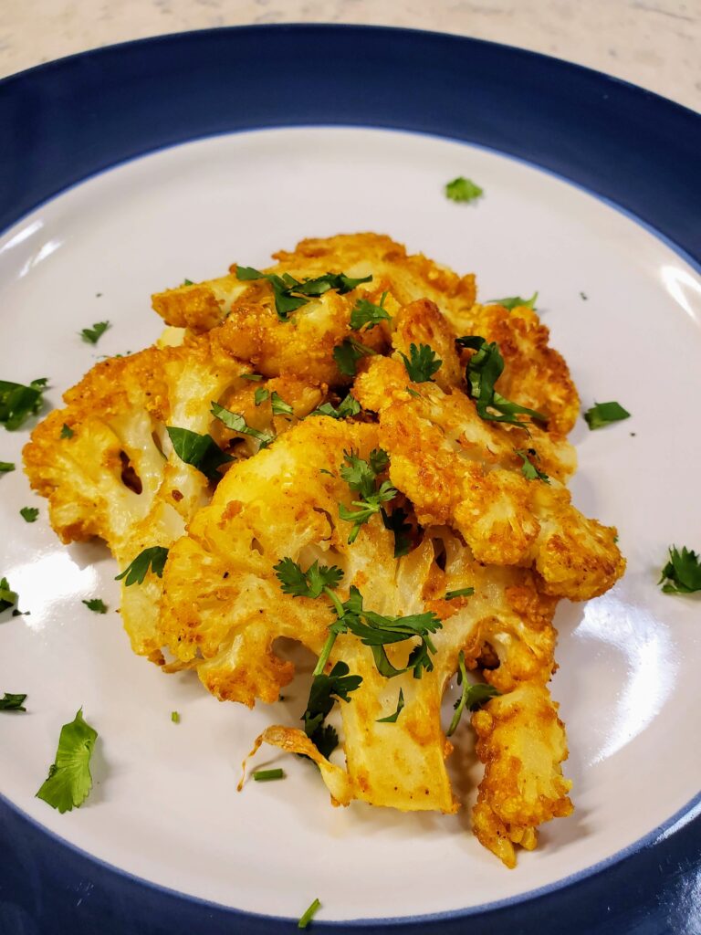 Roasted Peanut-Curry Cauliflower on plate