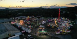 View of the Caldwell County Agriculture Fair at Night