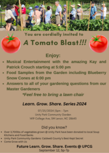 Flyer announcing the Tomato Blast event